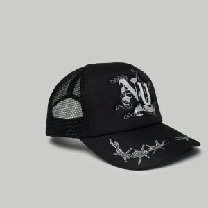 Discount NY Embroidery Trucker Hat - Black Hats
