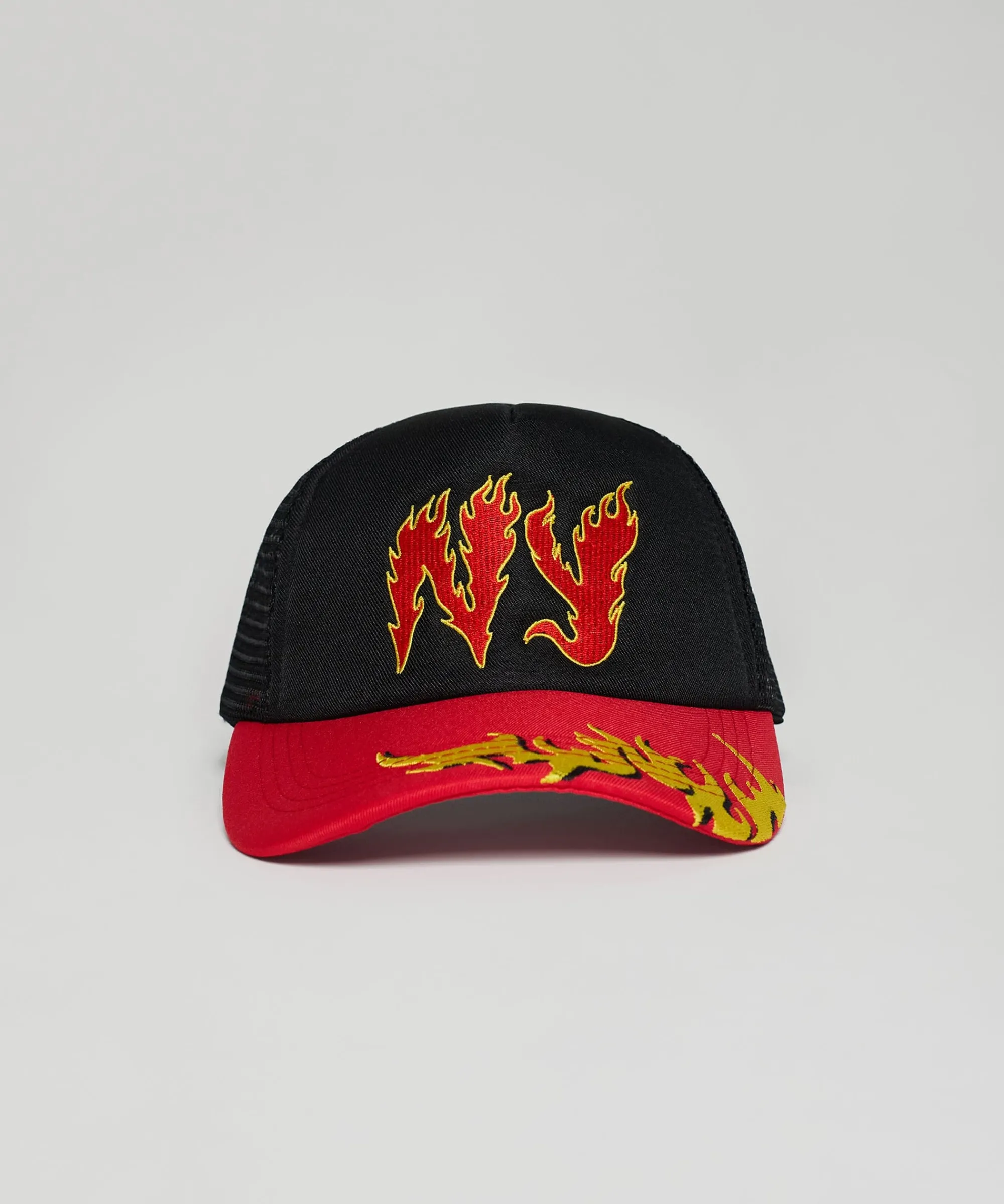 ny_embroidery_trucker_hat__red_0.webp Sale NY Embroidery Trucker Hat - Red Hats