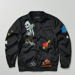 Cheap One Of A Kind Coaches Jacket - Black Lightweight Jackets