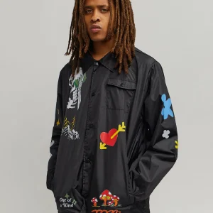 Cheap One Of A Kind Coaches Jacket - Black Lightweight Jackets
