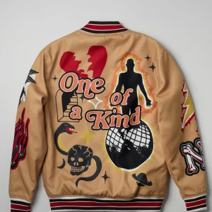 Flash Sale One Of A Kind Varsity Jacket - Khaki Varsity Jackets