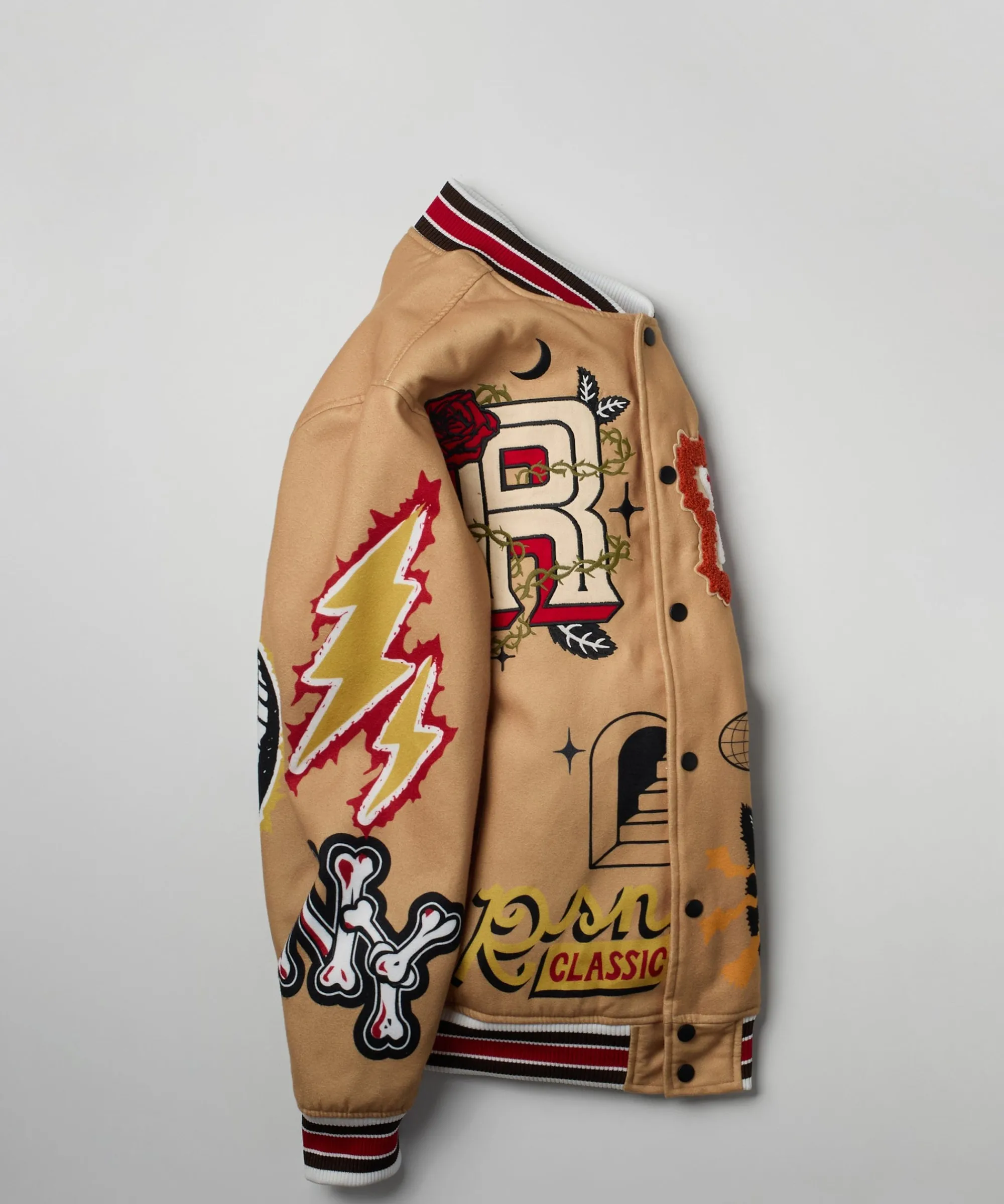 one_of_a_kind_varsity_jacket__khaki_2.webp Flash Sale One Of A Kind Varsity Jacket - Khaki Varsity Jackets