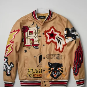 Flash Sale One Of A Kind Varsity Jacket - Khaki Varsity Jackets
