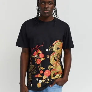 Clearance Osaka Front Print Short Sleeve Tee - Black Graphic Tees