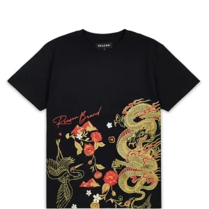 Clearance Osaka Front Print Short Sleeve Tee - Black Graphic Tees