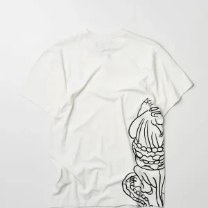 Best Panter Short Sleeve Graphic Print Embroidered Detail Tee - White Graphic Tees