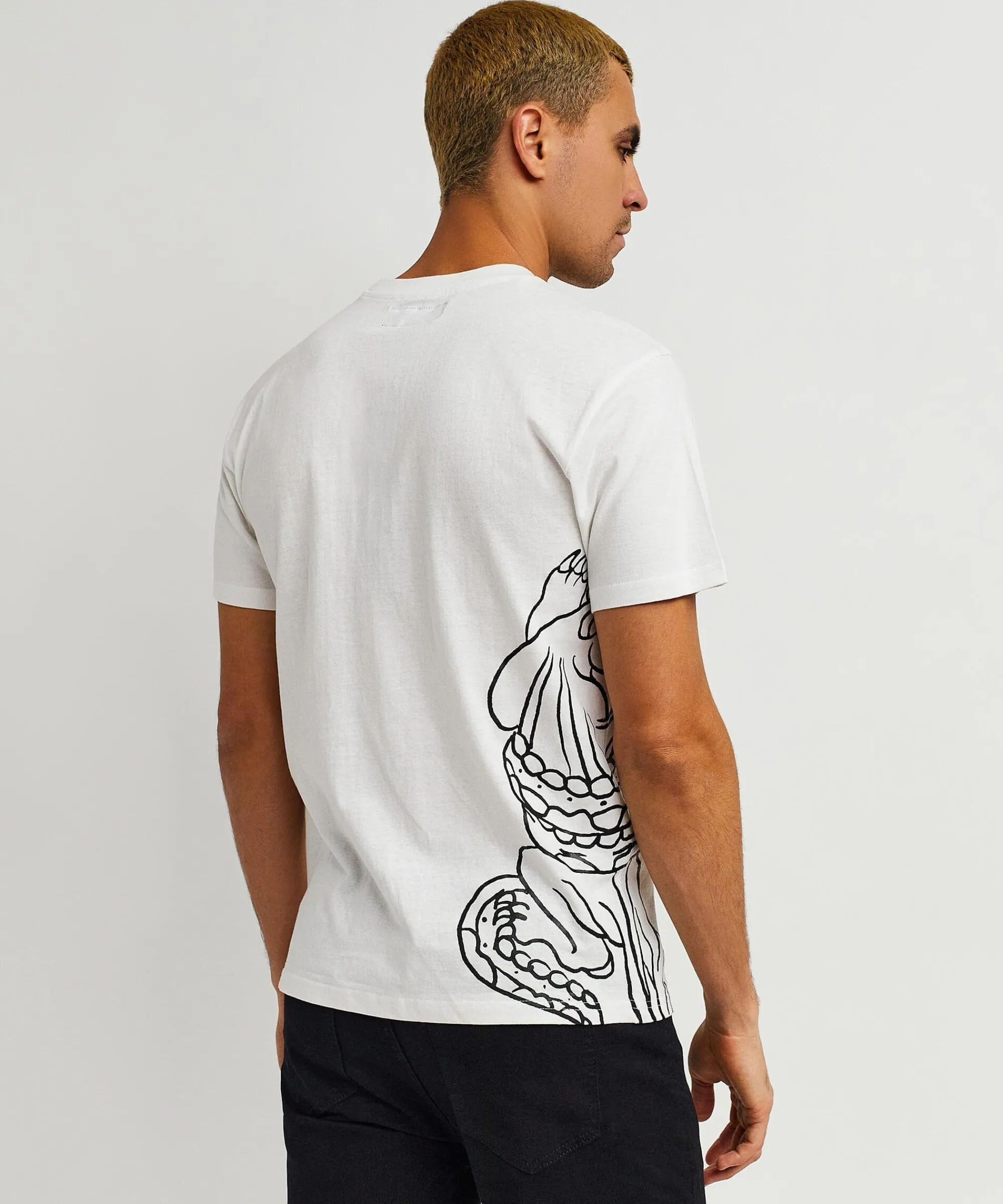 panter_short_sleeve_graphic_print_embroidered_detail_tee__white_4.webp Best Panter Short Sleeve Graphic Print Embroidered Detail Tee - White Graphic Tees