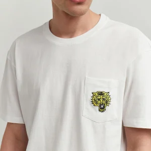 Best Sale Pave Your Own Path Short Sleeve Graphic Print Embroidered Detail Tee - White Graphic Tees