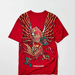Store Phoenix Short Sleeve Graphic Print Tee - Red Graphic Tees