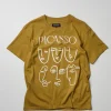 New Picasso Faces Short Sleeve Tee - Khaki Graphic Tees