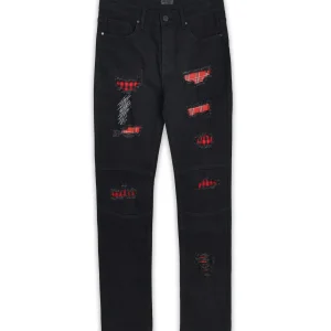 Hot Plus Size Black Set Patch Jeans Denim Jeans | Denim