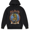 Store Plus Size Def Leppard Globe Washed Hoodie - Grey Hoodies | Hoodies