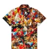 Hot Plus Size King Of Kings Allover Print Short Sleeve Shirt Button Downs