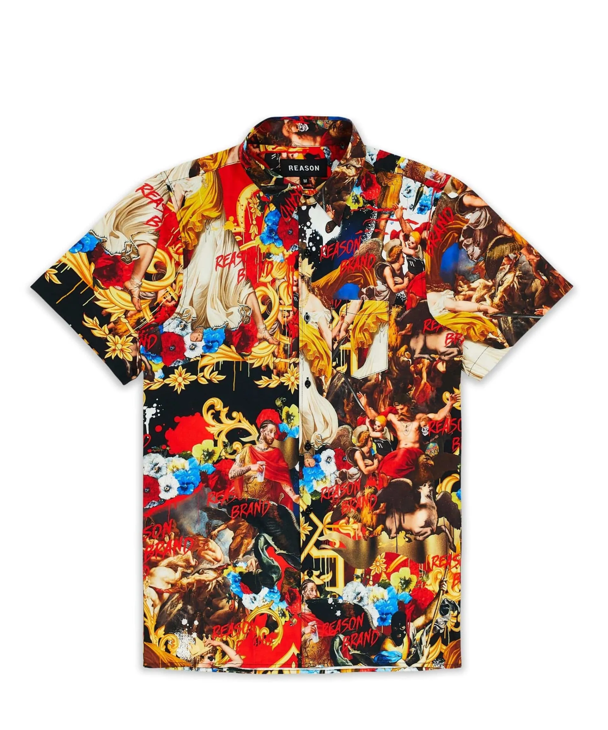 plus_size_king_of_kings_allover_print_short_sleeve_shirt_0.webp Hot Plus Size King Of Kings Allover Print Short Sleeve Shirt Button Downs