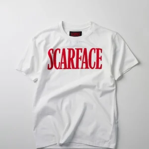Store Plus Size Scarface Logo Caviar Print Short Sleeve Tee - White Graphic Tees