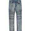 Cheap Plus Size Touch Up Paint Splatter Moto Jeans Denim Jeans | Denim