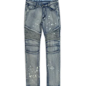 Cheap Plus Size Touch Up Paint Splatter Moto Jeans Denim Jeans | Denim