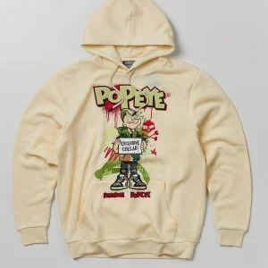 Sale Popeye Appli Print Hoodie - Tan Hoodies | Hoodies