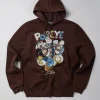 Best Popeye Graphic Print Hoodie - Brown Graphic Tees