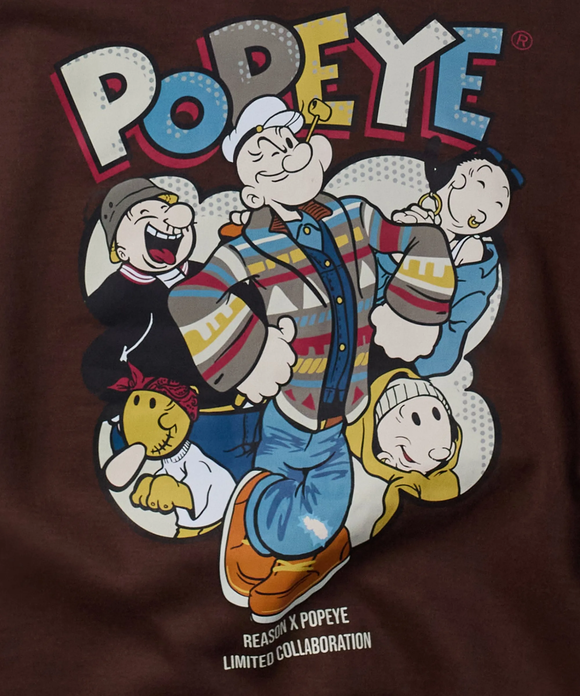 popeye_graphic_print_hoodie__brown_1.webp Best Popeye Graphic Print Hoodie - Brown Graphic Tees