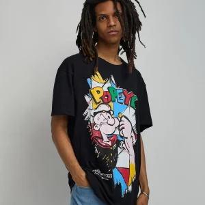 Best Popeye Retro Short Sleeve Tee - Black Graphic Tees