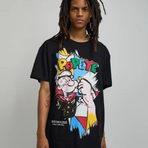 Best Popeye Retro Short Sleeve Tee - Black Graphic Tees