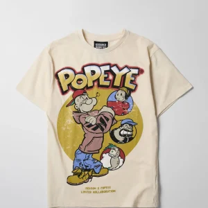 Hot Popeye Short Sleeve Tee - Khaki Graphic Tees