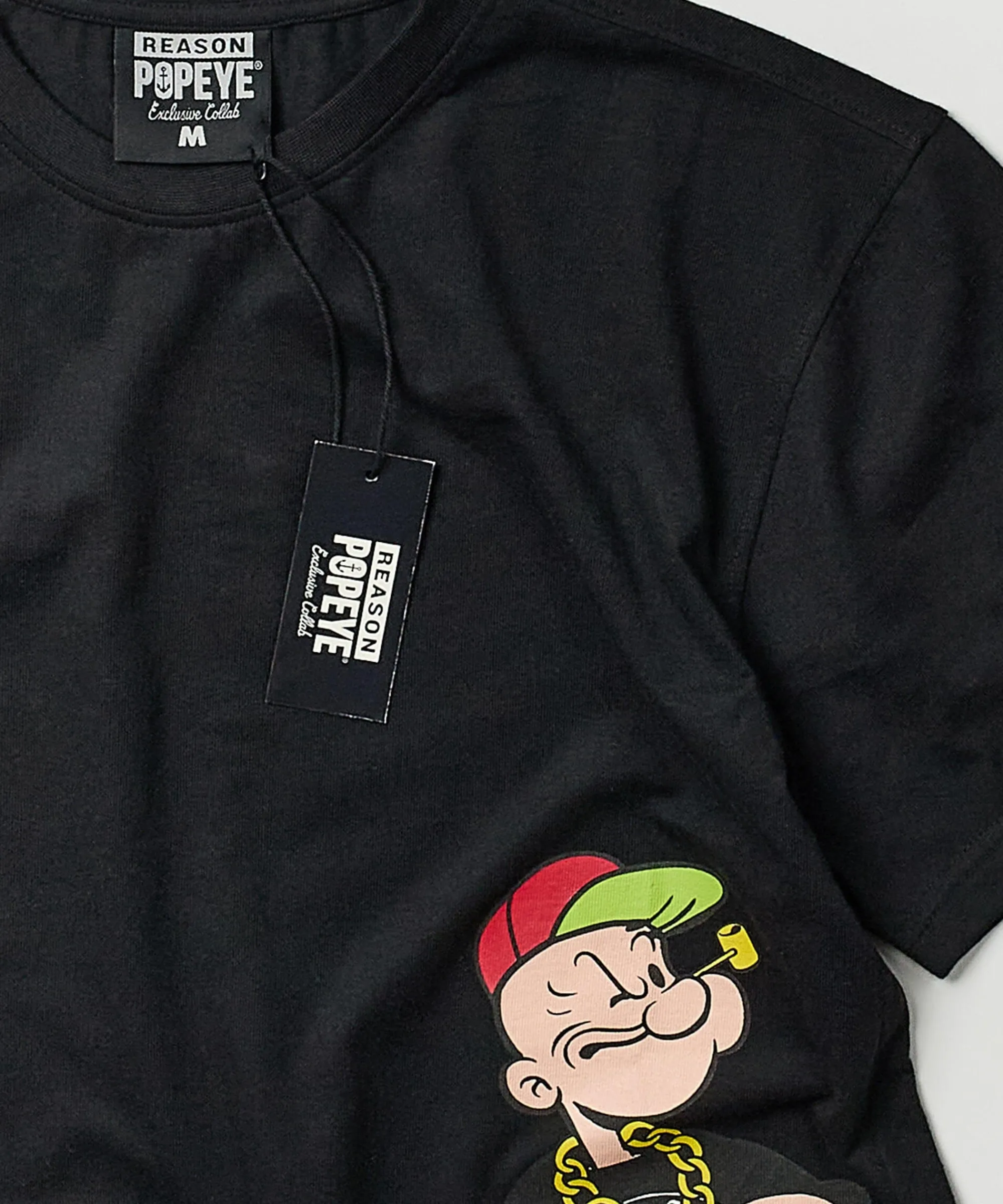 popeye_side_print_short_sleeve_tee__black_2.webp Cheap Popeye Side Print Short Sleeve Tee - Black Graphic Tees