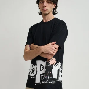 Cheap Popeye Side Print Short Sleeve Tee - Black Graphic Tees