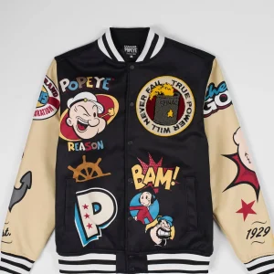 Best Popeye Varsity Jacket - Black Varsity Jackets