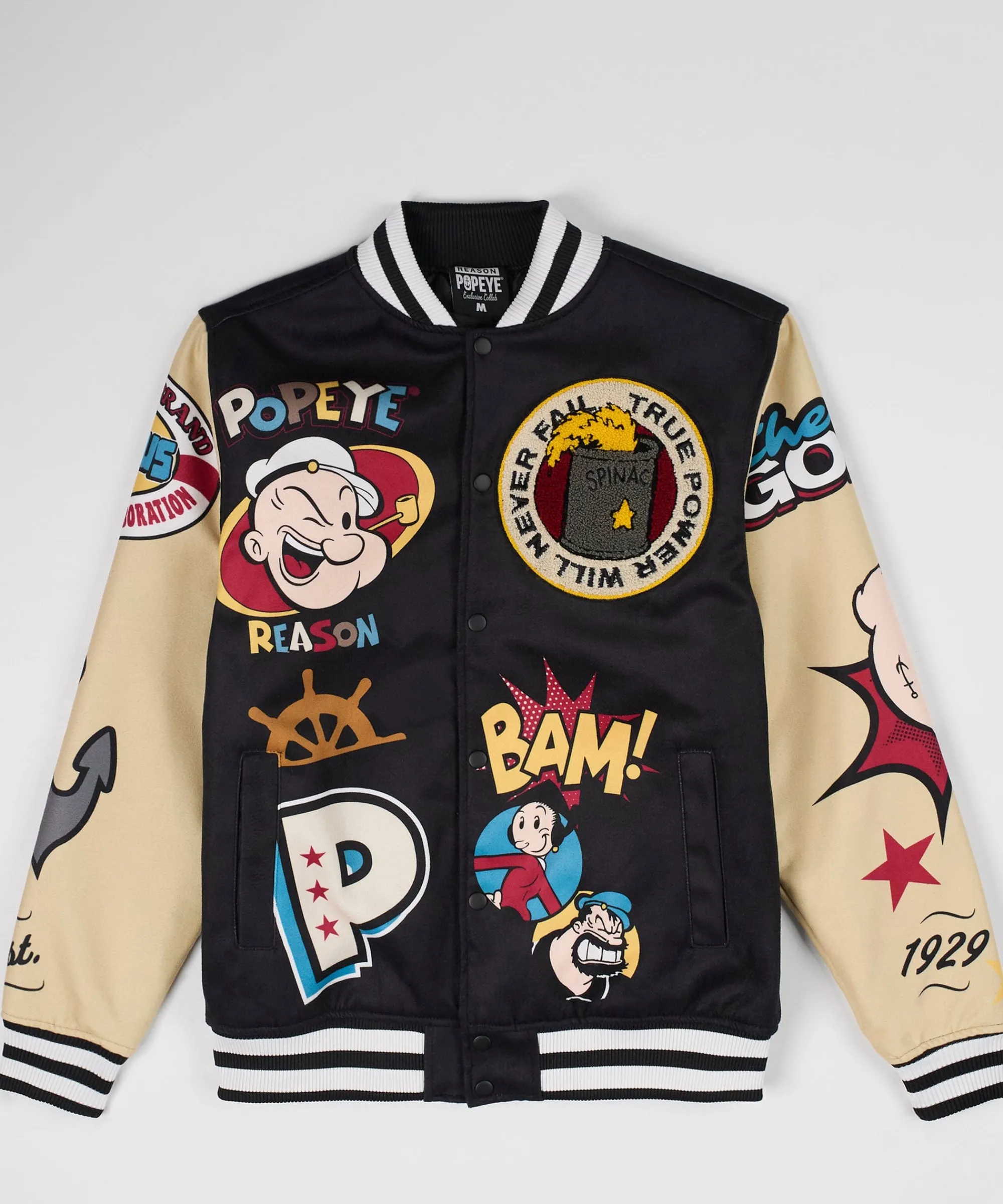 popeye_varsity_jacket__black_0.webp Best Popeye Varsity Jacket - Black Varsity Jackets