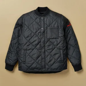 Fashion Quilted Shirt Jacket With Lining - Black Quilted Jackets