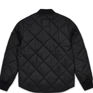 Fashion Quilted Shirt Jacket With Lining - Black Quilted Jackets