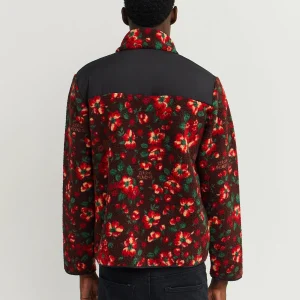 Shop RB Series Sherpa Fleece Zip Up Jacket - Flowers Sherpa
