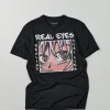 New Real Eyes Hologram Print Short Sleeve Tee - Black Graphic Tees