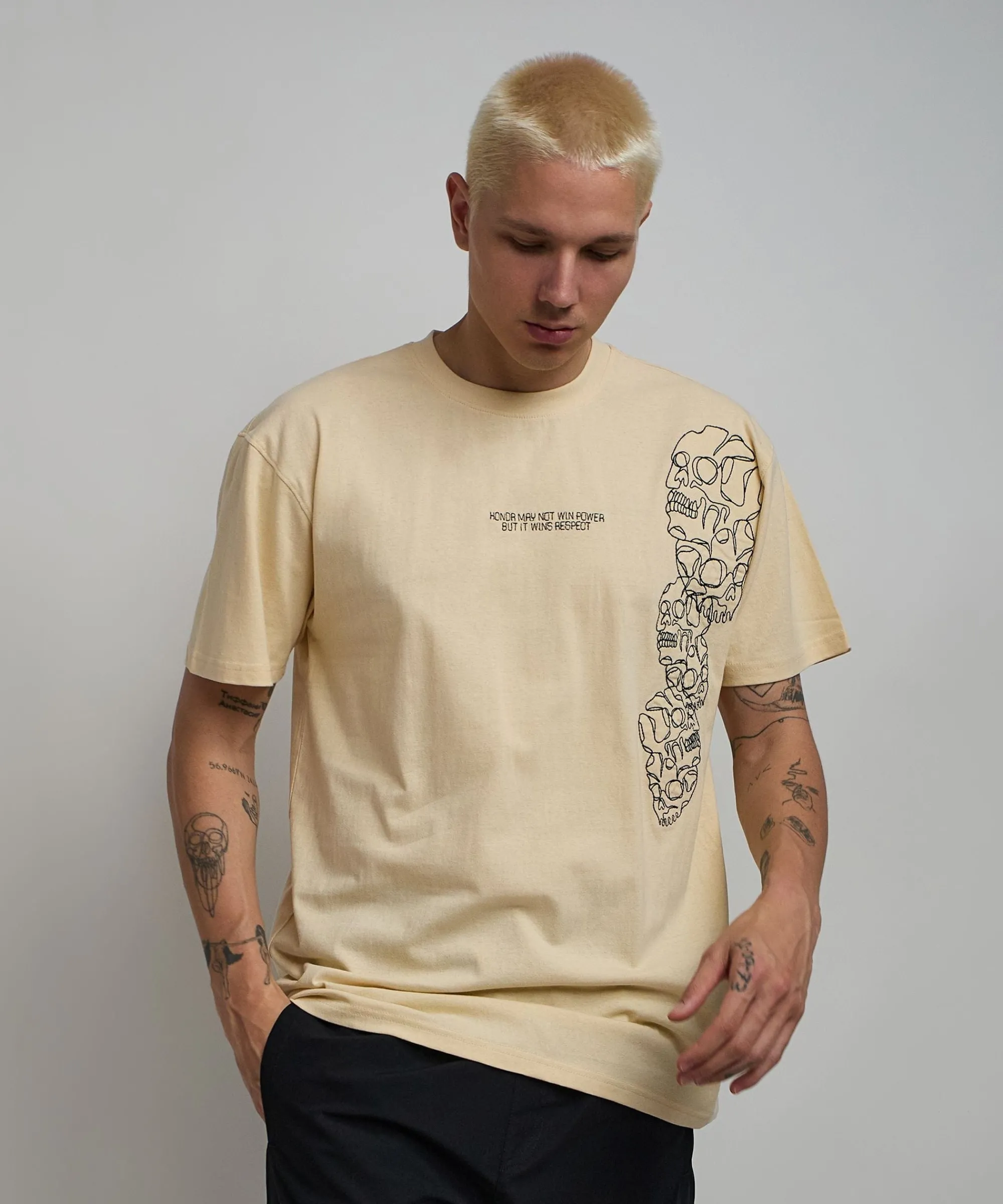 respect_embroidered_short_sleeve_tee__khaki_2.webp Best Sale Respect Embroidered Short Sleeve Tee - Khaki Graphic Tees