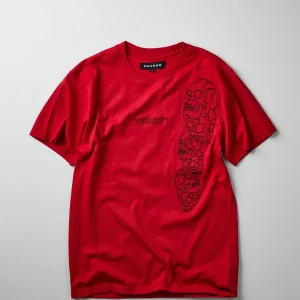Cheap Respect Embroidered Short Sleeve Tee - Red Graphic Tees