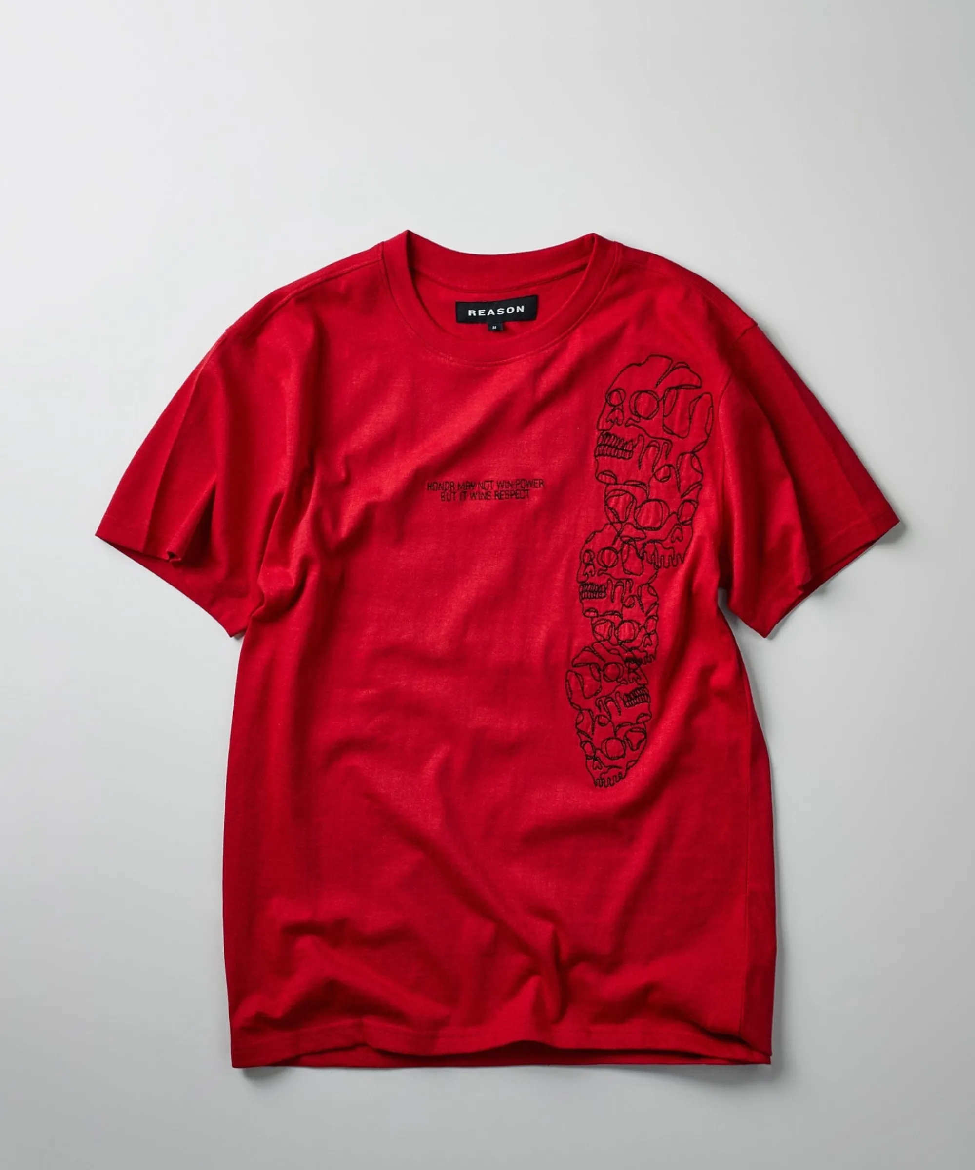 respect_embroidered_short_sleeve_tee__red_1.webp Cheap Respect Embroidered Short Sleeve Tee - Red Graphic Tees