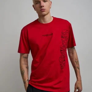 Cheap Respect Embroidered Short Sleeve Tee - Red Graphic Tees