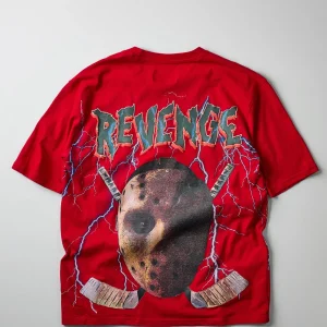 Best Sale Revenge Oversized Shorts Sleeve Tee - Red Oversized Tees | Graphic Tees