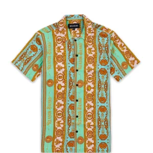 Hot Royal Chain Allover Print Short Sleeve Shirt Button Downs