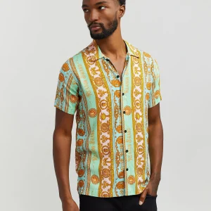 Hot Royal Chain Allover Print Short Sleeve Shirt Button Downs