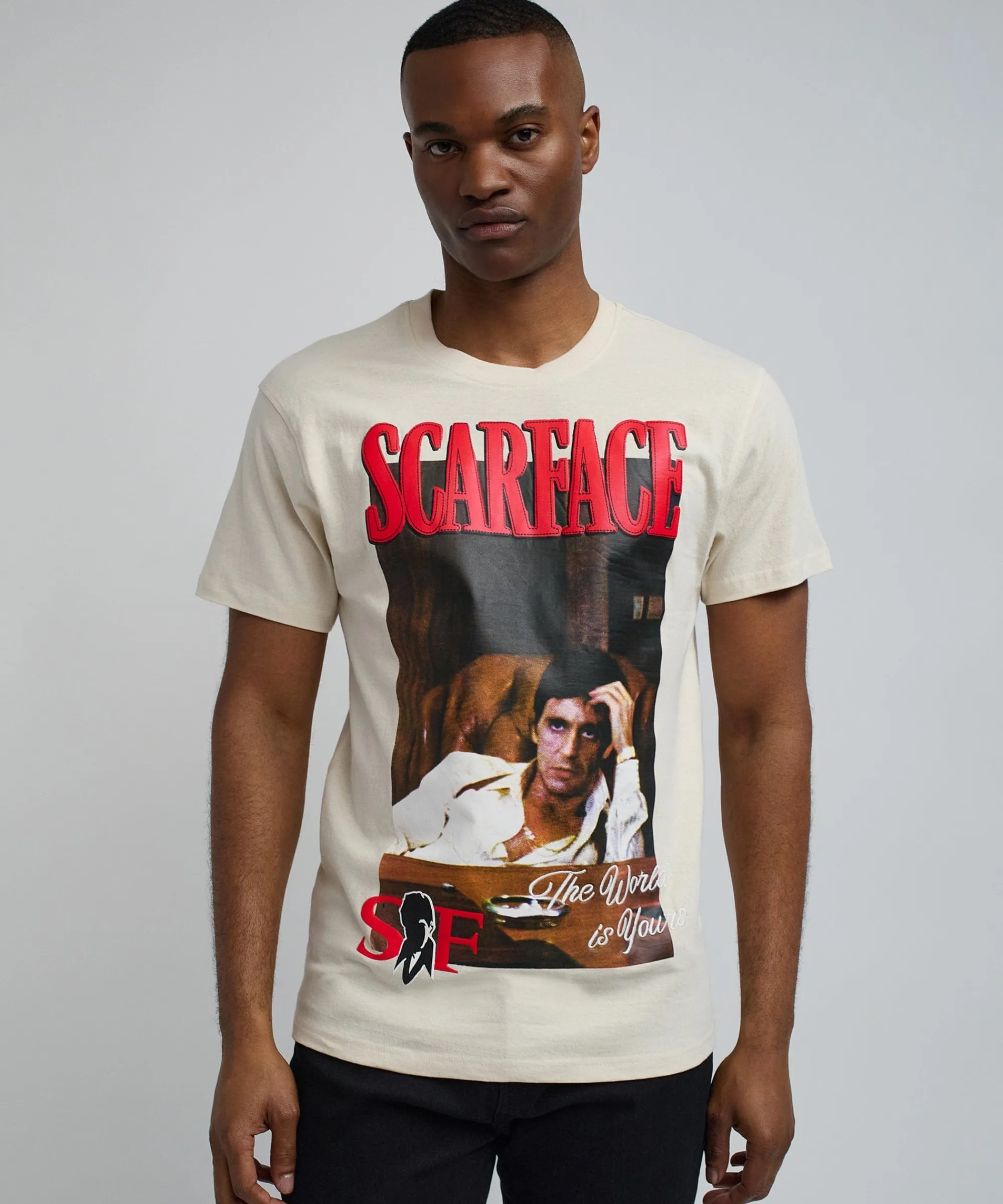 scarface_artist_short_sleeve_tee__khaki_0.webp Cheap Scarface™ Artist Short Sleeve Tee - Khaki Graphic Tees