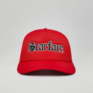 Hot Scarface Embroidered Trucker Hat - Red Hats
