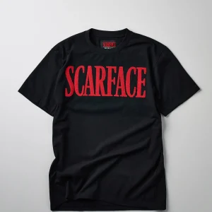 Online Scarface Logo Caviar Print Short Sleeve Tee - Black Graphic Tees
