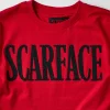 Store Scarface Logo Caviar Print Short Sleeve Tee - Red Graphic Tees
