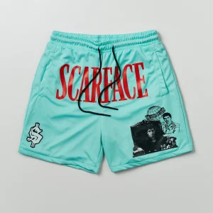 Cheap Scarface™ Mesh Shorts - Light Blue Shop All Bottoms | Shorts