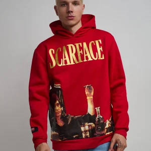 Fashion Scarface Photo Print Hoodie - Red Hoodies | Hoodies