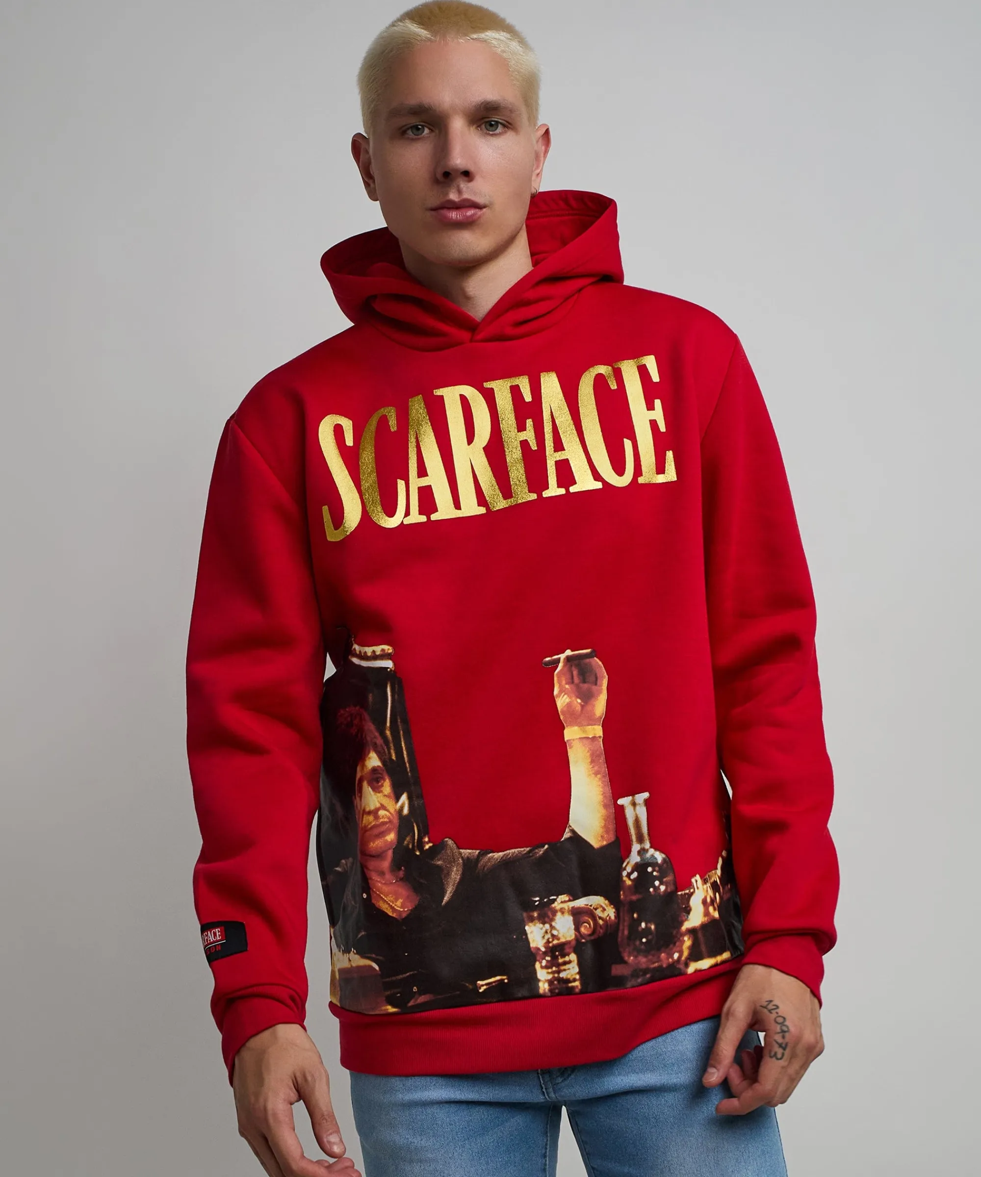 scarface_photo_print_hoodie__red_0.webp Fashion Scarface Photo Print Hoodie - Red Hoodies | Hoodies