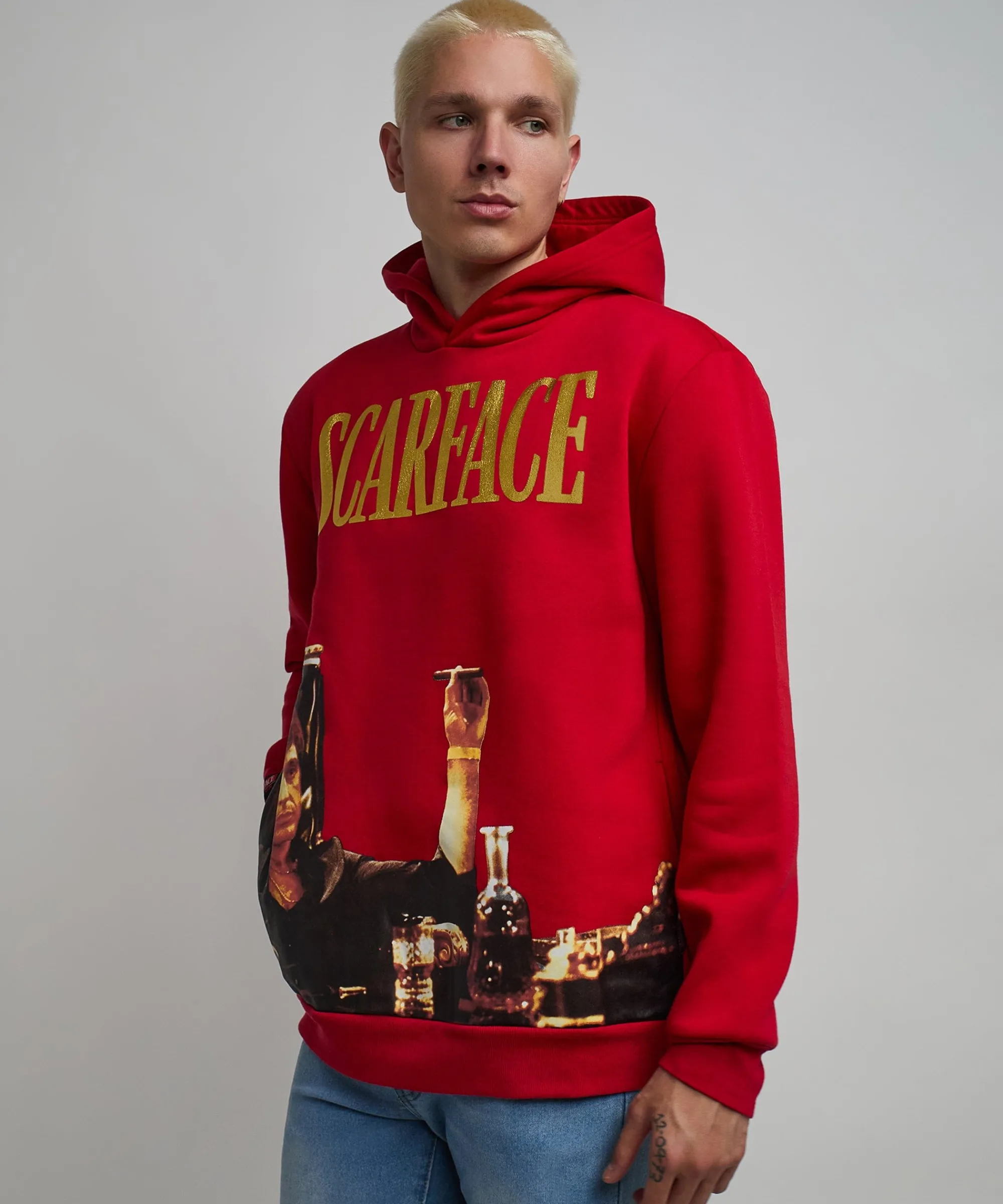 scarface_photo_print_hoodie__red_2.webp Fashion Scarface Photo Print Hoodie - Red Hoodies | Hoodies